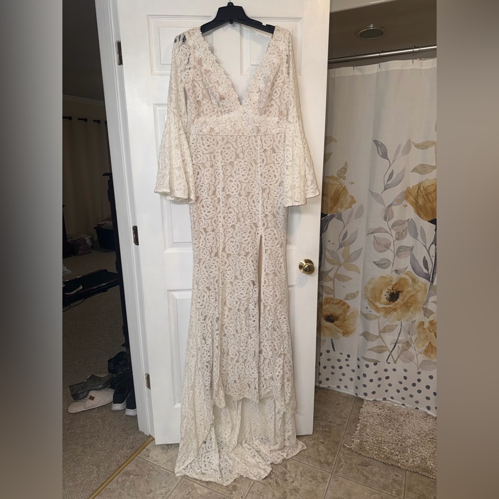 Lulus- Elegant White Lace Maxi Dress - Picture 2 of 5